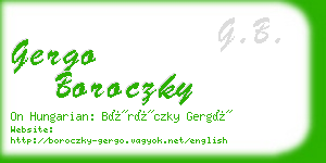 gergo boroczky business card